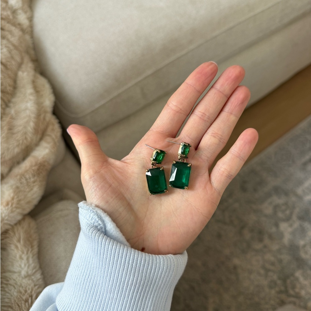 Elegant Green Drop Earrings